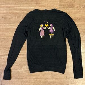 ANNA SUI DARK GRAY DUTCH GIRL CUTE CARDIGAN S